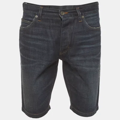 Pre-owned Dolce & Gabbana Blue Distressed Denim Shorts M