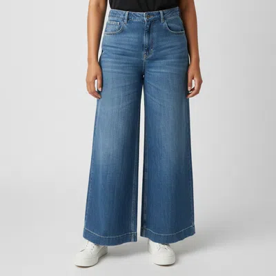 Pre-owned Dolce & Gabbana Blue Distressed Denim Wide Leg Jeans Xs/waist 25"
