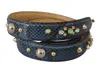 Dolce & Gabbana Blue Exotic Leather Crystals Shoulder Strap Python Bag In Blue