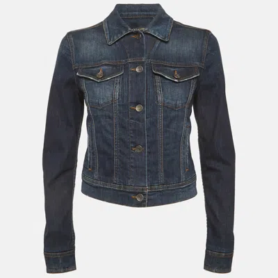 Pre-owned Dolce & Gabbana Blue Faded Denim Jacket M