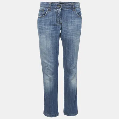 Pre-owned Dolce & Gabbana Blue Faded Denim Jeans M Waist 32"