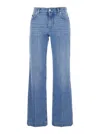 Dolce & Gabbana Blue Five Pocket Jeans With Metallic Logo Patch On The Back In Denim Woman In Blue