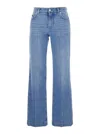 Dolce & Gabbana Blue Five Pocket Jeans With Metallic Logo Patch On The Back In Denim Woman In Blue