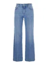 Dolce & Gabbana Blue Five Pocket Jeans With Metallic Logo Patch On The Back In Denim Woman In Blue