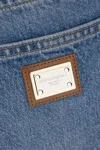 Dolce & Gabbana Blue Five Pocket Jeans With Metallic Logo Patch On The Back In Denim Woman In Blue
