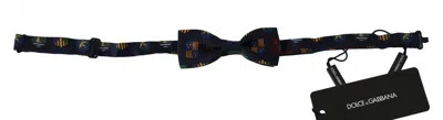 Dolce & Gabbana Blue Flags 100% Silk Adjustable Neck Papillon Men Bow Men's Tie