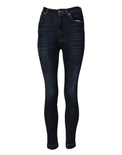 Pre-owned Dolce & Gabbana Blue Grace High Waist Skinny Denim Women's Jeans ()