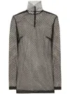 Dolce & Gabbana Sheer Mesh Sleeveless High Neck Top In Black