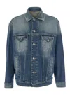 Dolce & Gabbana Blue Jacket With Distressed Effect In Denim Man In Blue