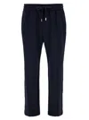 Dolce & Gabbana Blue Joggers Pants With Drawstring And Logo Patch In Stretch Polyamide Man In Blue