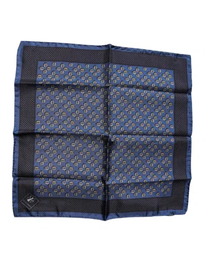 Pre-owned Dolce & Gabbana Blue Lady Bug Silk Square Handkerchief Men's Scarf ()