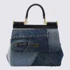 DOLCE & GABBANA DOLCE & GABBANA BLUE LEATHER DENIM SICILY HANDLE BAG