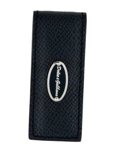 Pre-owned Dolce & Gabbana Blue Leather  Money Clip W/tags