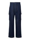 Dolce & Gabbana Logo-plaque Drawstring Cargo Trousers In Blue