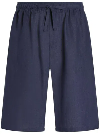 Dolce & Gabbana Blue Linen Shorts