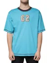 Dolce & Gabbana Blue Logo Crew Neck Short Sleeves T-shirt In Blue