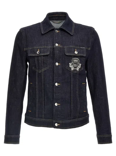 DOLCE & GABBANA BLUE LOGO DENIM JACKET