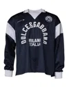 Dolce & Gabbana Blue Logo Jersey Collared Pullover Sweater In Multi