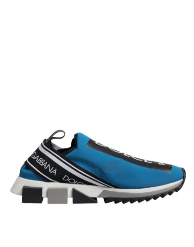 Pre-owned Dolce & Gabbana Blue Logo Low Top Sorrento Men Sneakers Men's Shoes () In Multi