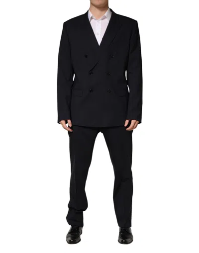 Pre-owned Dolce & Gabbana Blue Martini Double Breasted 2 Piece Men's Suit ()