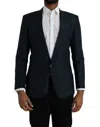 Dolce & Gabbana Blue Martini Shawl Single Breasted Blazer In Blue