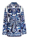 Dolce & Gabbana Blue Mediterranean Shirt In Blue