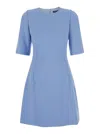 Dolce & Gabbana Short Sleeves Midi Dress In Blue
