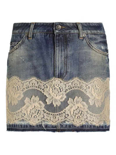 Dolce & Gabbana Blue Mini Skirt