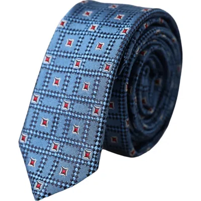 DOLCE & GABBANA DOLCE & GABBANA BLUE PATTERNED 100% SILK ADJUSTABLE MEN MEN'S TIE