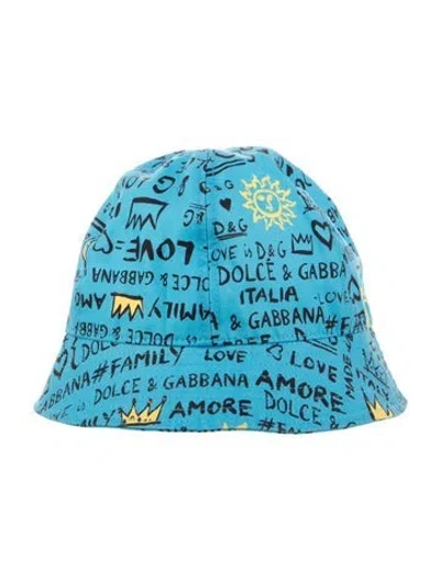 Pre-owned Dolce & Gabbana Blue Patterned Bucket Hat