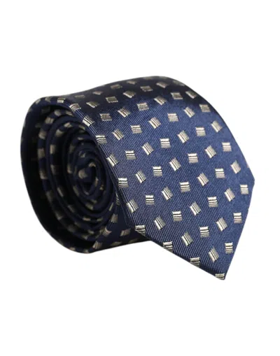 Dolce & Gabbana Blue Patterned Silk Adjustable Neckmen's Men's Tie