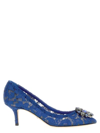 DOLCE & GABBANA BLUE POINTED TOE PUMPS