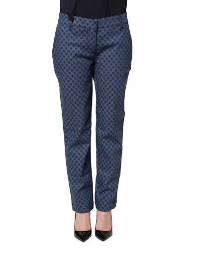 Dolce & Gabbana Blue Polka Dotted Slim Fit Capri Denim Jeans