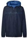 Dolce & Gabbana Blue Reversible Jacket In Polyester Man In Navy
