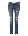 Dolce & Gabbana Blue Pretty Tattered Skinny Denim Jeans