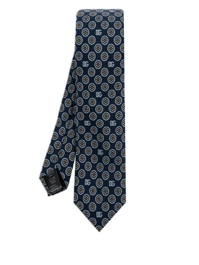 DOLCE & GABBANA BLUE PRINTED TIE