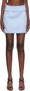 Dolce & Gabbana Blue Raschel Tweed Miniskirt In F3981 Glicine Viola