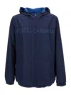 Dolce & Gabbana Blue Reversible Jacket In Polyester Man In Blue