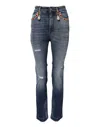 Dolce & Gabbana Blue Rhinestone Embellished Denim Jeans