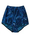 Dolce & Gabbana Blue Sequin Embellished High Waist Girdle Underwear In Blue