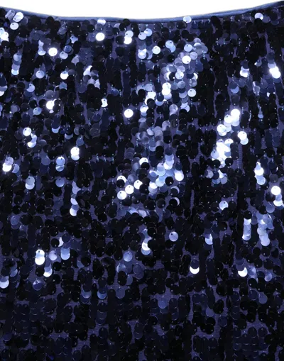 Dolce & Gabbana Blue Sequin High Waist Pencilcut Midi Skirt
