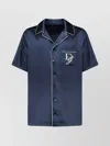 Dolce & Gabbana Blue Silk Short Sleeve Shirt