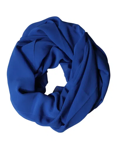 Dolce & Gabbana Blue Silk Stole Neck Wrap Shawl Men  Men's Scarf