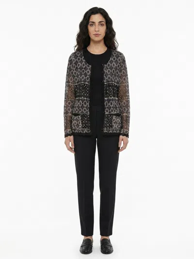 Dolce & Gabbana Silk Lace-paneled Cardigan In Gray