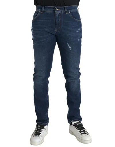 Dolce & Gabbana Blue Slim Fit Cotton Skinny Men Denim Men's Jeans