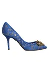Dolce & Gabbana Blue Taormina Lace Devotion Pumps Shoes \ In Blue