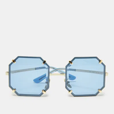 Pre-owned Dolce & Gabbana Blue Tinted Dg2216 Octagonal Square Sunglasses