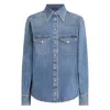 Dolce & Gabbana Denim Cotton Shirt With Chest Pockets In Blue