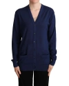 Dolce & Gabbana Blue Virgin Wool Button Down Cardigan Sweater