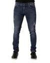 Dolce & Gabbana Blue Cotton Logo Plaque Skinny Men Denim Jeans